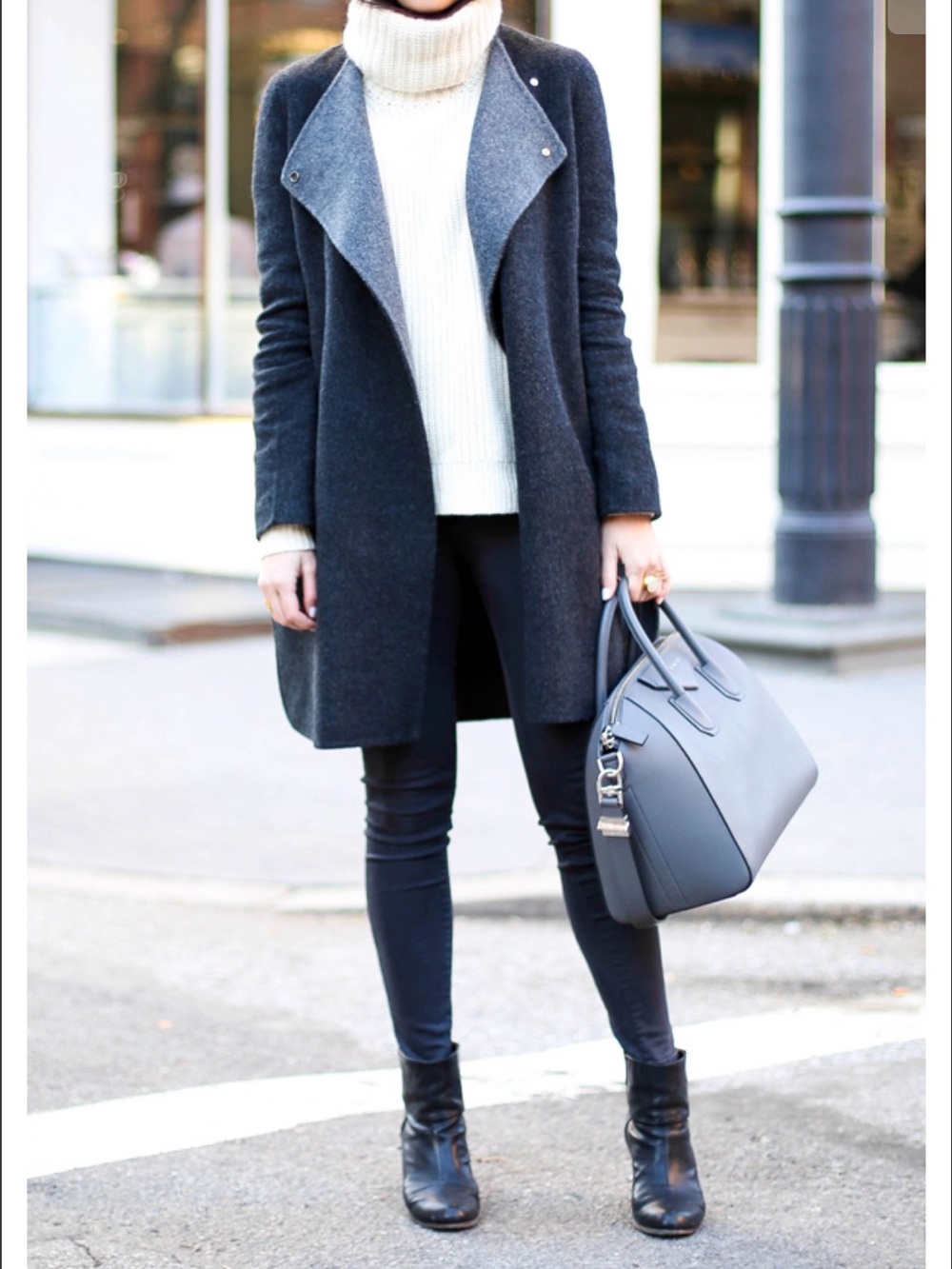 Vince Two Tone Grey Wool Coat Cardigan Size XS Ptp 20